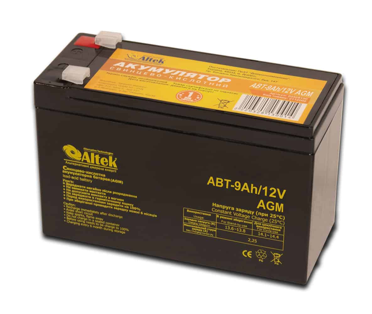 Акумулятор ALTEK ABT 9Аh 12V AGM Акумулятор ALTEK ABT 9Аh 12V AGM - Зображення 1