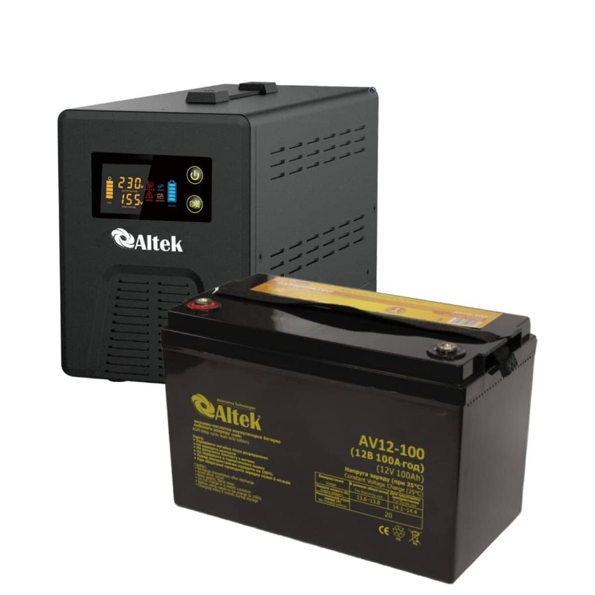 Комплект ДБЖ ASU12 1500VA/1000W DC12V + АКБ ABT-100Аh/12V GEL Комплект ДБЖ ASU12 1500VA/1000W DC12V + АКБ ABT-100Аh/12V GEL - Зображення 1