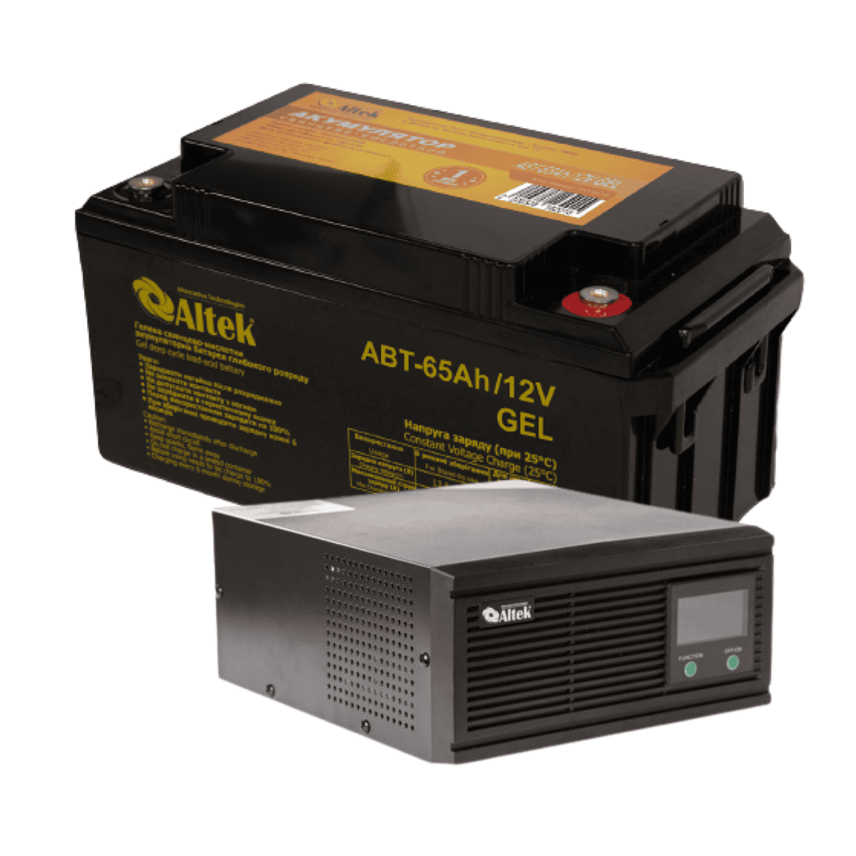 Комплект ДБЖ АSK12 600VA/480W DC12V + АКБ ABT-65Аh/12V GEL Комплект ДБЖ АSK12 600VA/480W DC12V + АКБ ABT-65Аh/12V GEL - Зображення 1